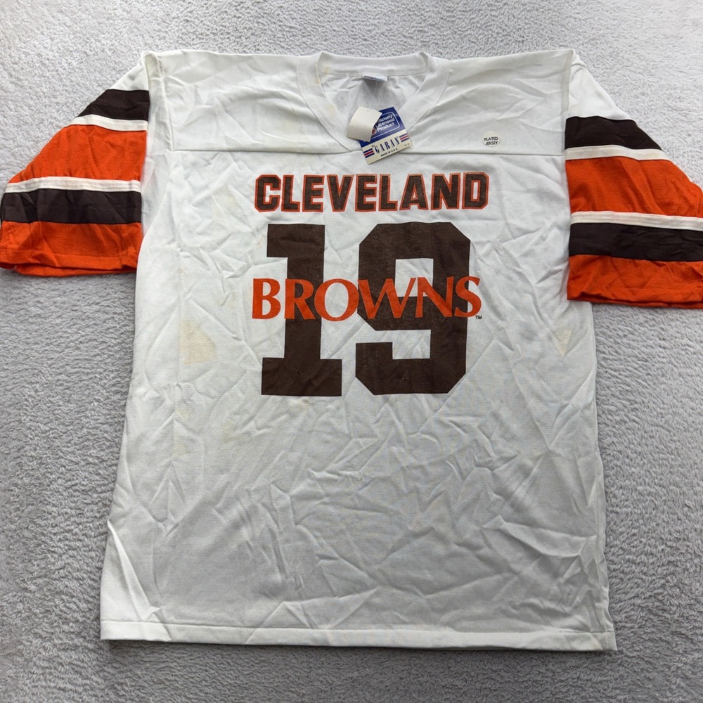 Vintage Cleveland Browns Garan Jersey #19 White Striped Sleeve Mens XL NWT USA